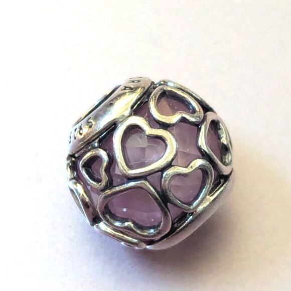 Pandora  Encased in Love Charm with Pink Zirconia - Picture 7 of 11